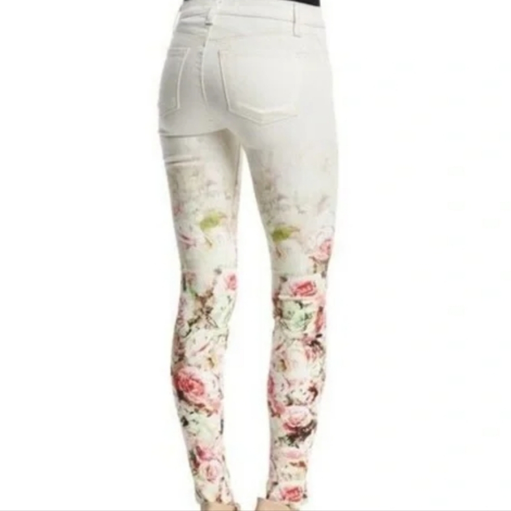 J Brand $160 Skinny Jeans Size 29 White Floral Pattern - Picture 2 of 4